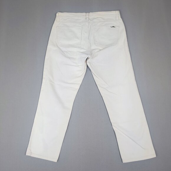 LRL Lauren Jeans by Ralph Lauren women's size 8 white ankle crop straight leg - Picture 3 of 12